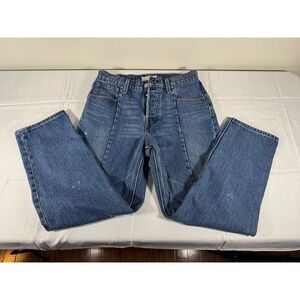 Levis Altered Straight Jeans Womens 28 Medium Wash Button Fly High Rise Seamed